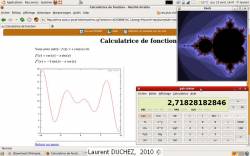 Bureau Ubuntu avec applications scientifiques : WIMS, fractales, calculatrice (cliquez pour agrandir) Bureau Ubuntu